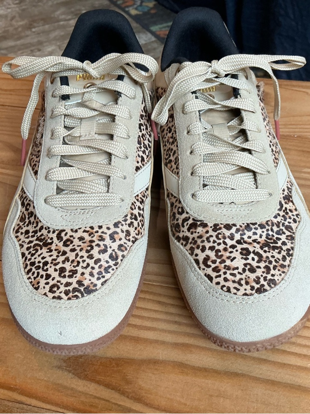 Puma Bella Donna Women’s Beige Leopard Print Suede Sneakers